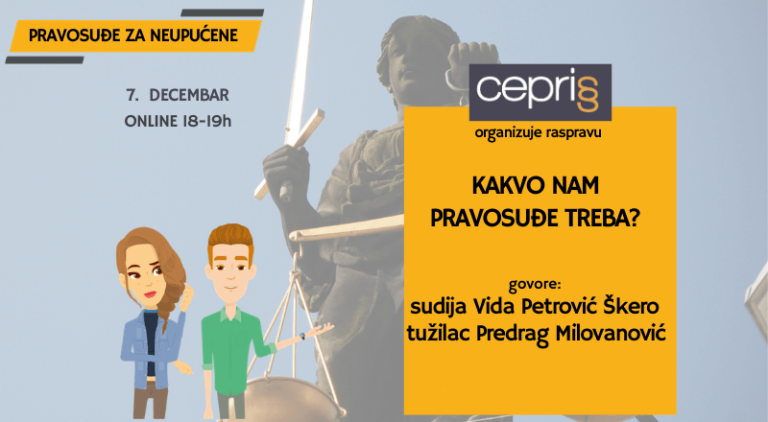 Online tribina “Kakvo nam pravosuđe treba?”