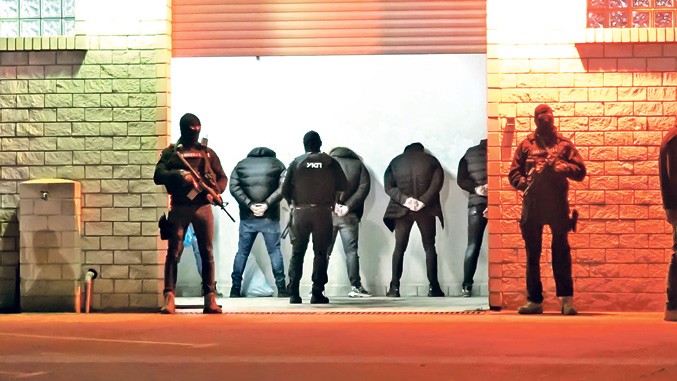 Belivuk i članovi njegove grupe posle saslušanja u SBPOK-u (Foto MUP Srbije)