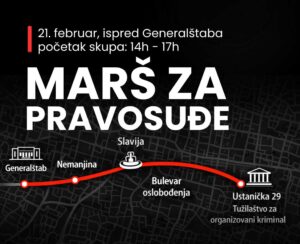 Marš za pravosuđe 21. februara u Beogradu